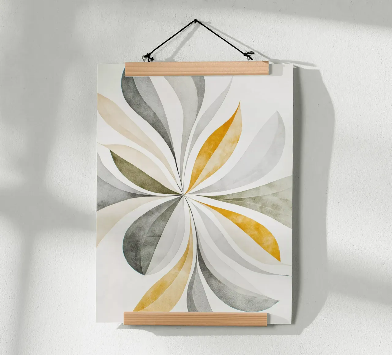 Fiore astratto poster con telaio in alluminio da Imagine