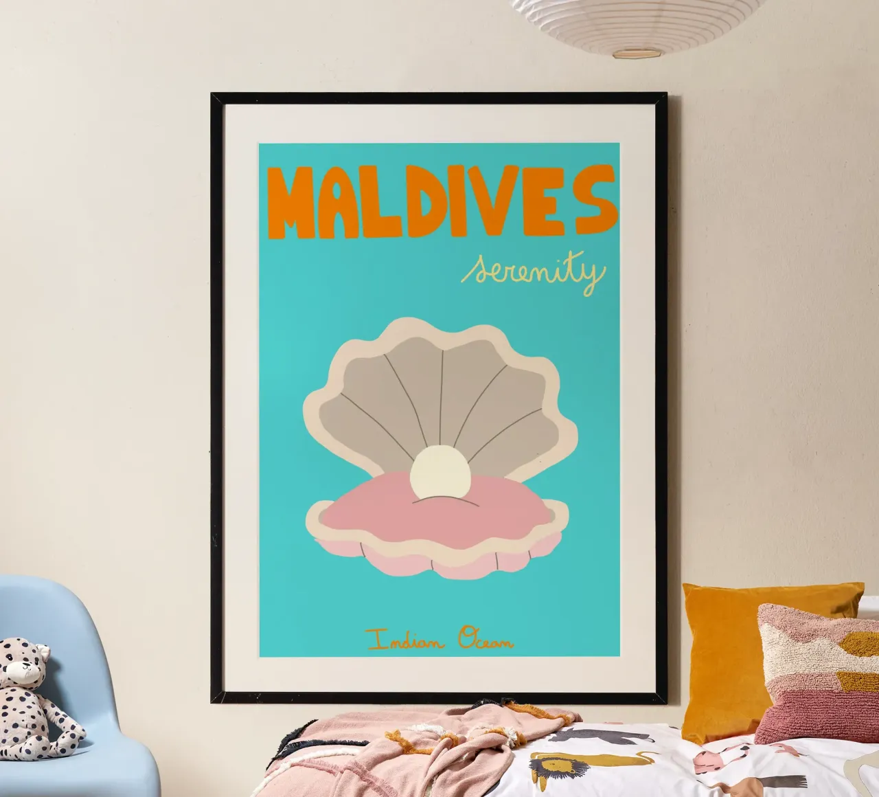 Maldive "Serenity", poster con guscio d'ostrica, arte dell'oceano poster da vintagepod