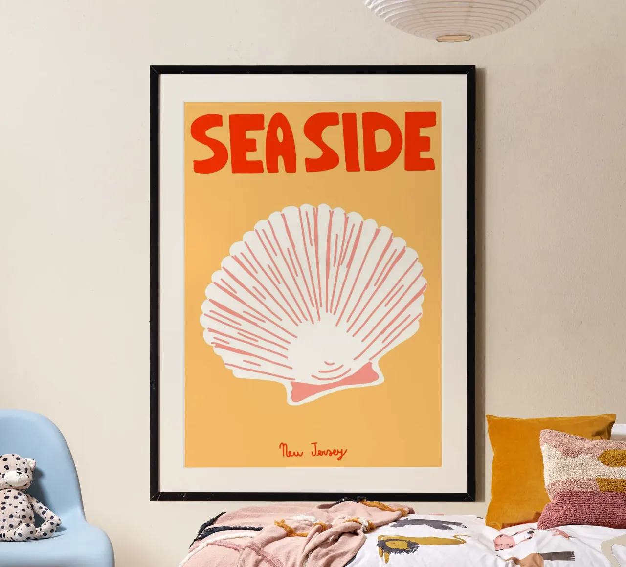 Seaside New Jersey, Poster di conchiglie sulla spiaggia, arte dell'oceano poster da vintagepod