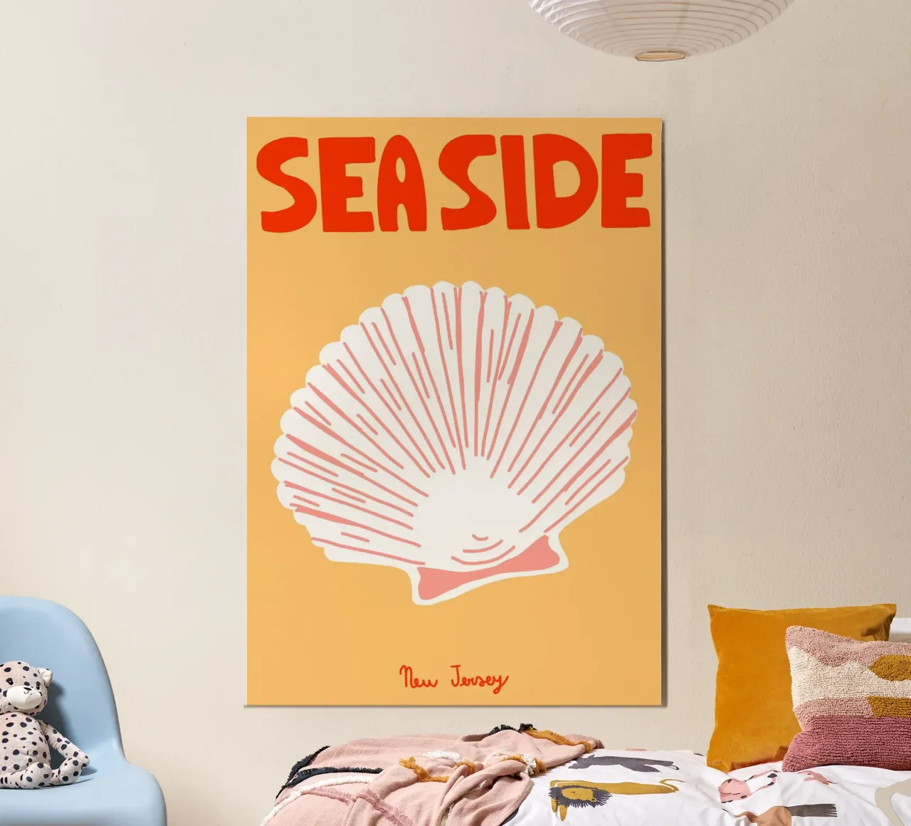 Seaside New Jersey, Poster di conchiglie sulla spiaggia, arte dell'oceano poster da vintagepod