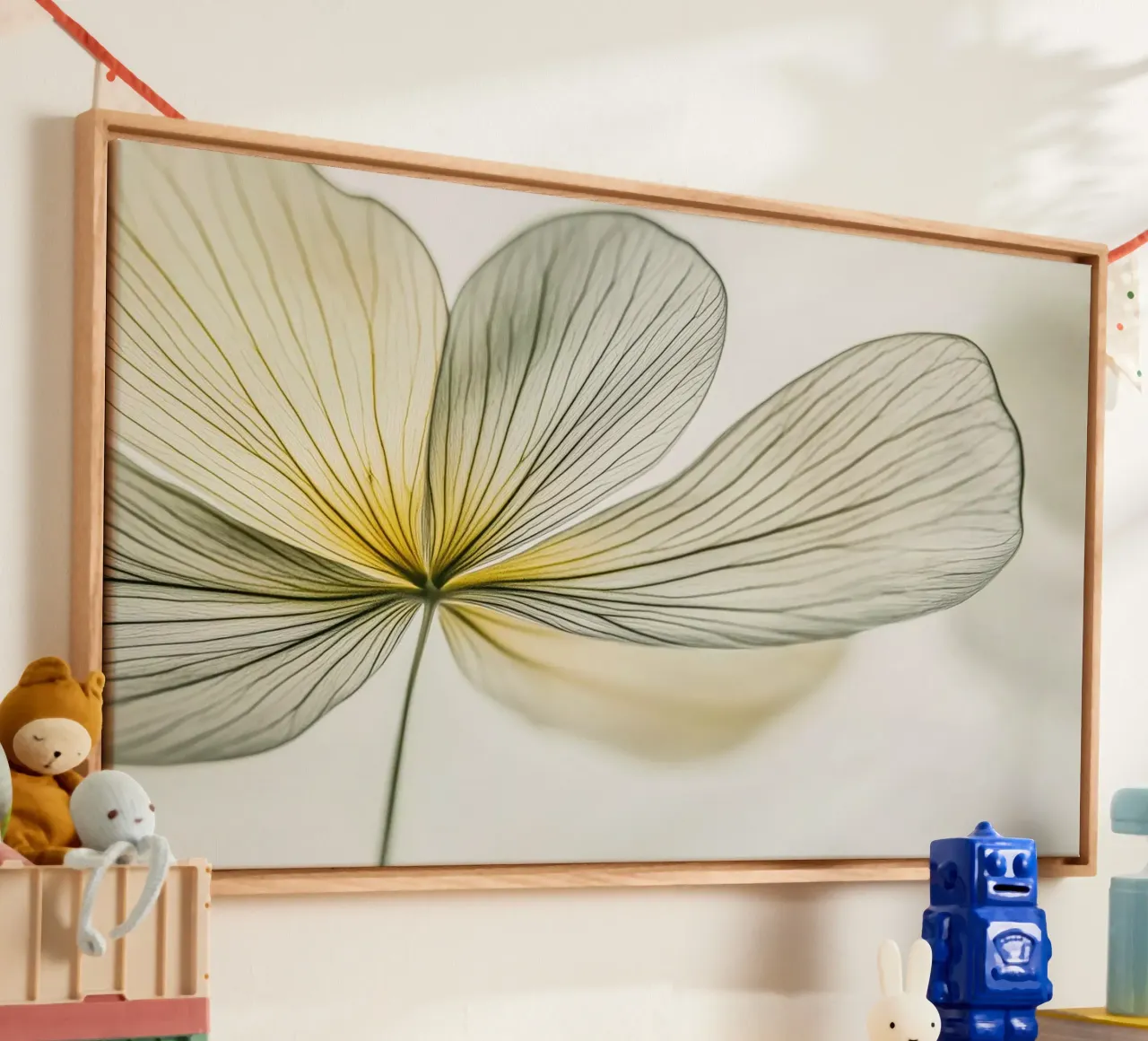 Bloemen abstract canvas met Baklijst van Imagine