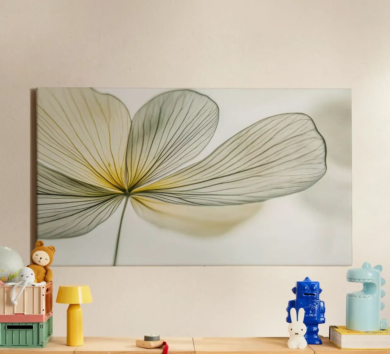 Bloemen abstract canvas met Baklijst van Imagine