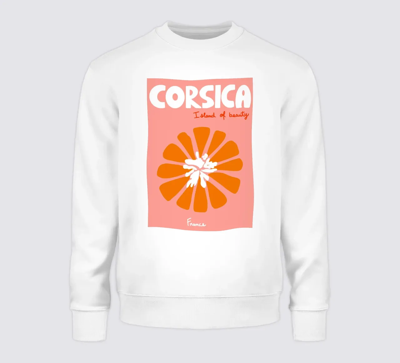 Corsica "Isola della Bellezza", Poster Fiori d'arancio felpa da vintagepod