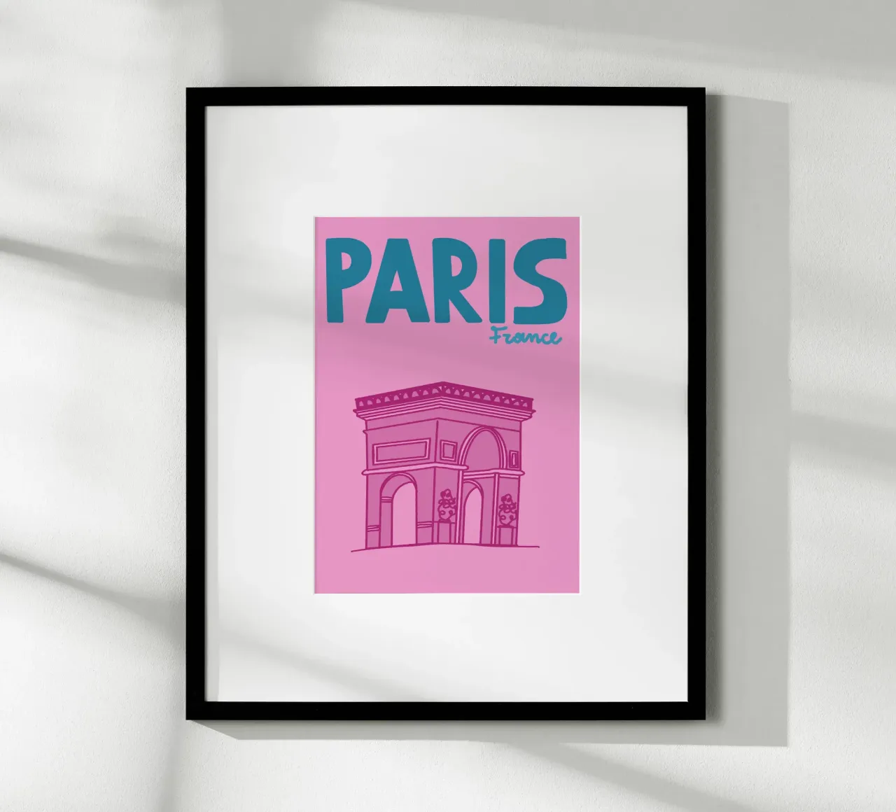 Parijs Frankrijk, Arc de Triomphe, Reis Kunst Poster poster met aluminium frame van vintagepod