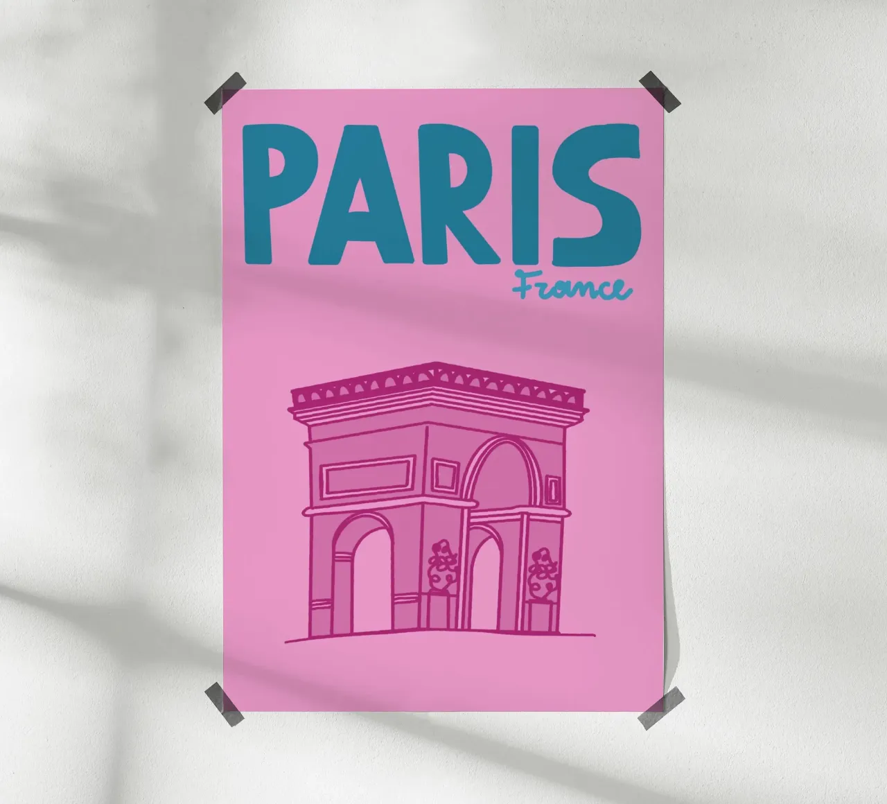 Parijs Frankrijk, Arc de Triomphe, Reis Kunst Poster poster met aluminium frame van vintagepod