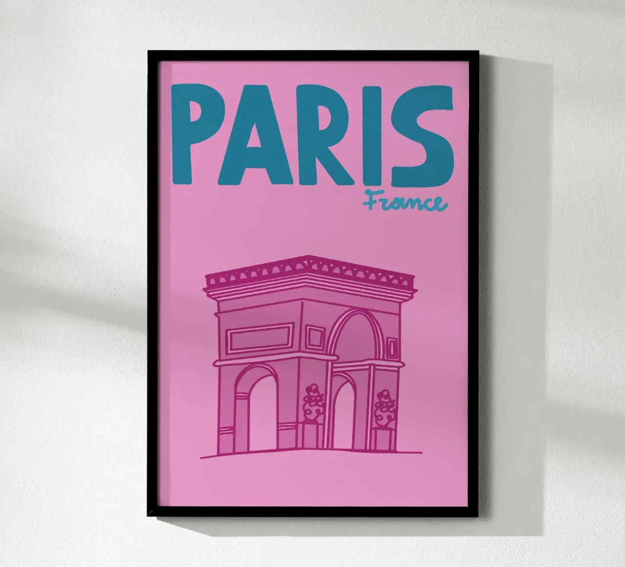 Parijs Frankrijk, Arc de Triomphe, Reis Kunst Poster poster met aluminium frame van vintagepod