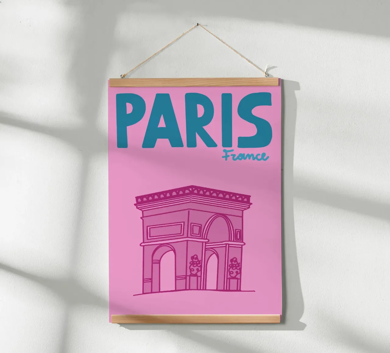 Parijs Frankrijk, Arc de Triomphe, Reis Kunst Poster poster met aluminium frame van vintagepod
