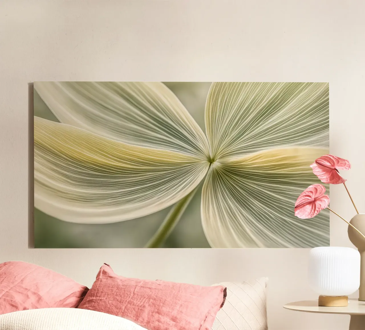Bloemen abstract canvas met Baklijst van Imagine