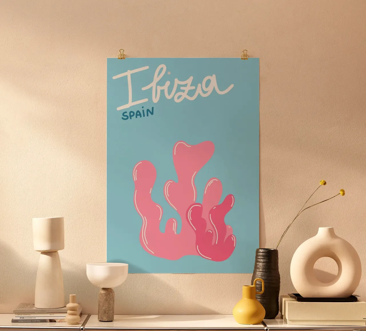 Ibiza Spanien, Abstrakte Korallen Poster, Ozean Kunst Poster von vintagepod