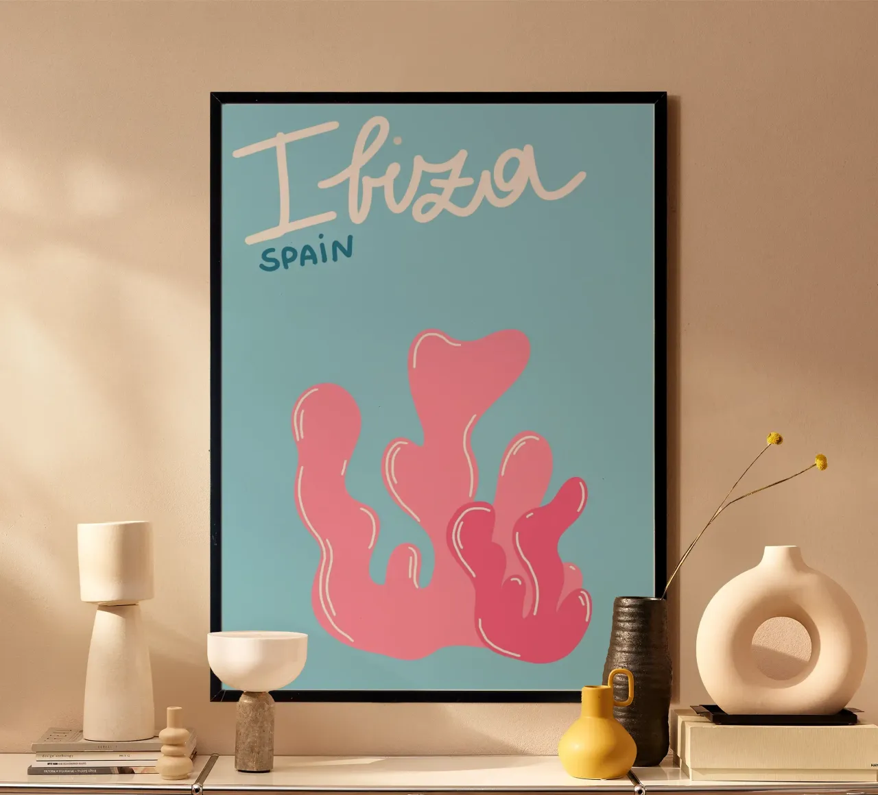 Ibiza Spanien, Abstrakte Korallen Poster, Ozean Kunst Poster von vintagepod