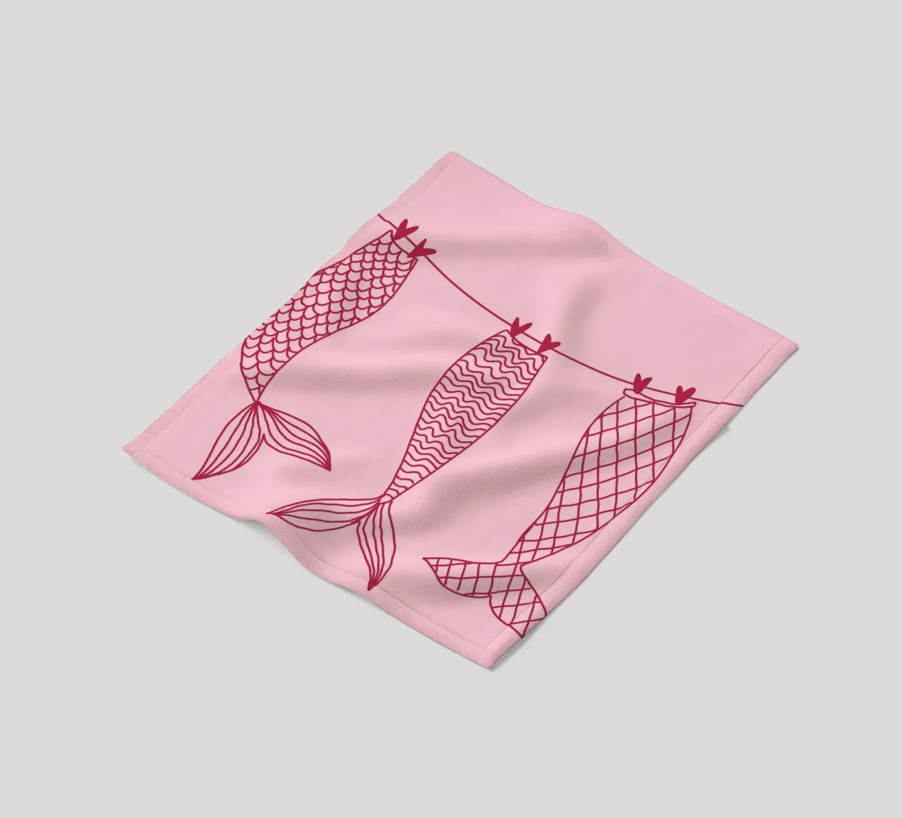 Code di sirena su uno stendino, arte minimalista coperta in pile da vintagepod