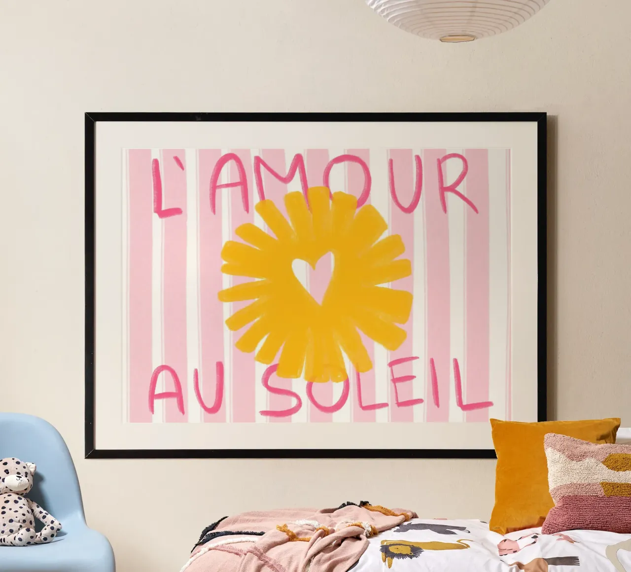 Liefde in de zon, zomerliefde kunstdruk poster van vintagepod