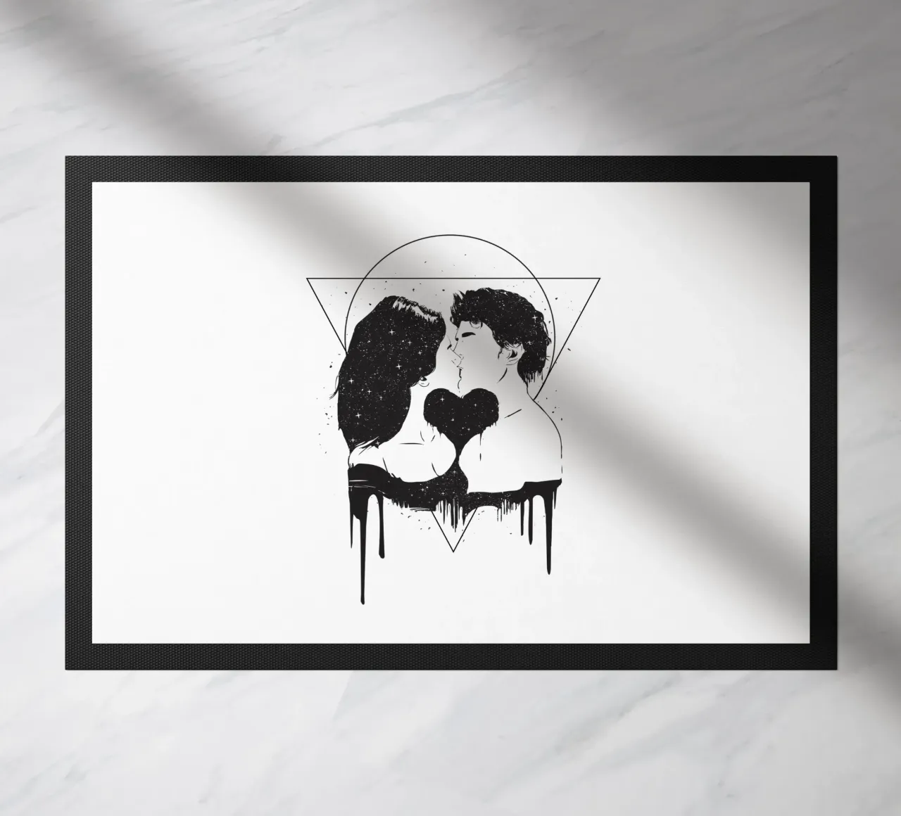 Cosmic love doormat by Balazs Solti