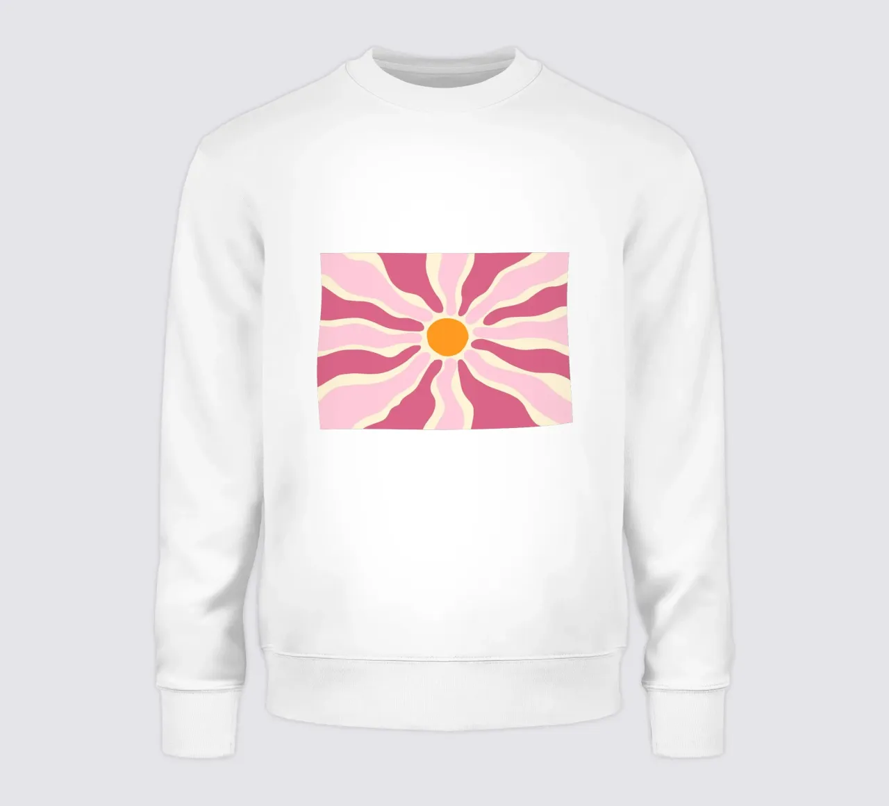 Groovy Flower, Impresión solar abstracta retro sudadera de vintagepod