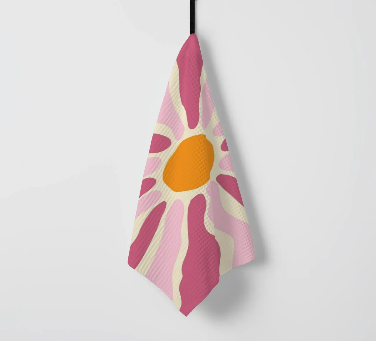Groovy Flower, Retro Abstract Sun Print torchon de vintagepod