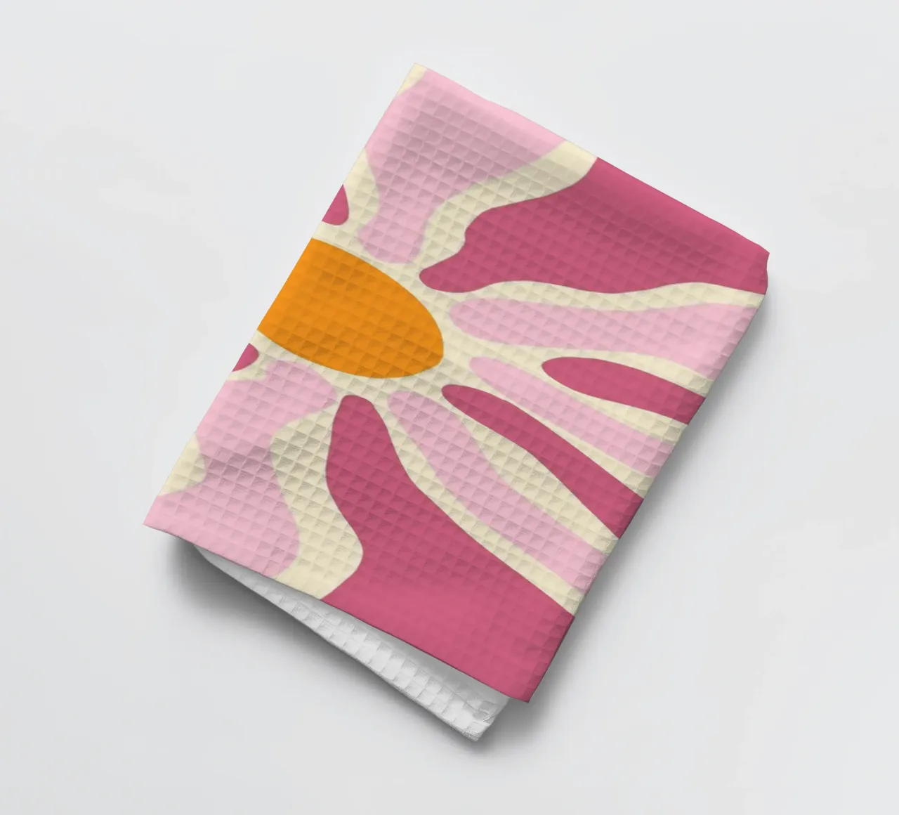 Groovy Flower, Retro Abstract Sun Print torchon de vintagepod
