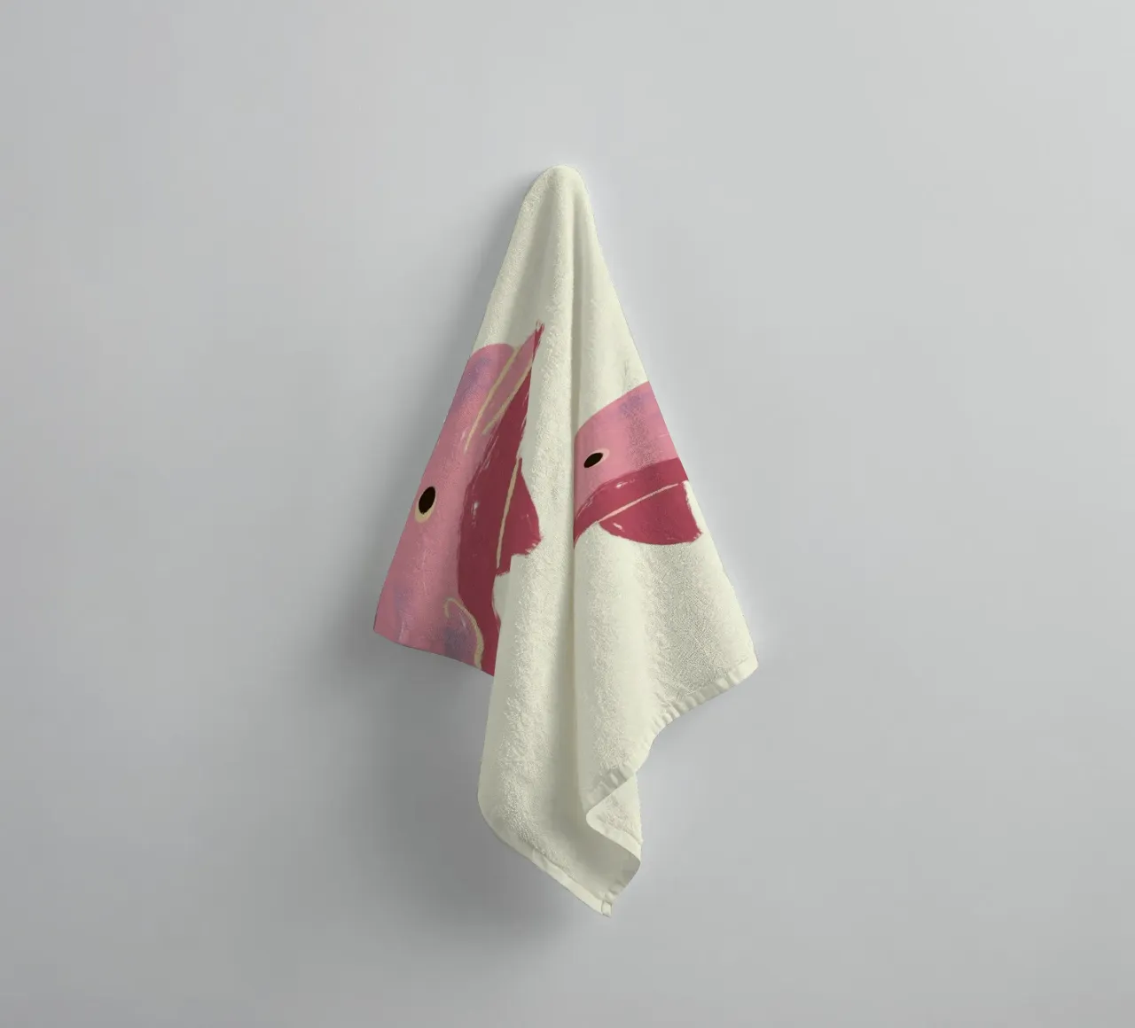 Zwei rosa Delphine, Ozean Tier Kunstdruck Handtuch von vintagepod