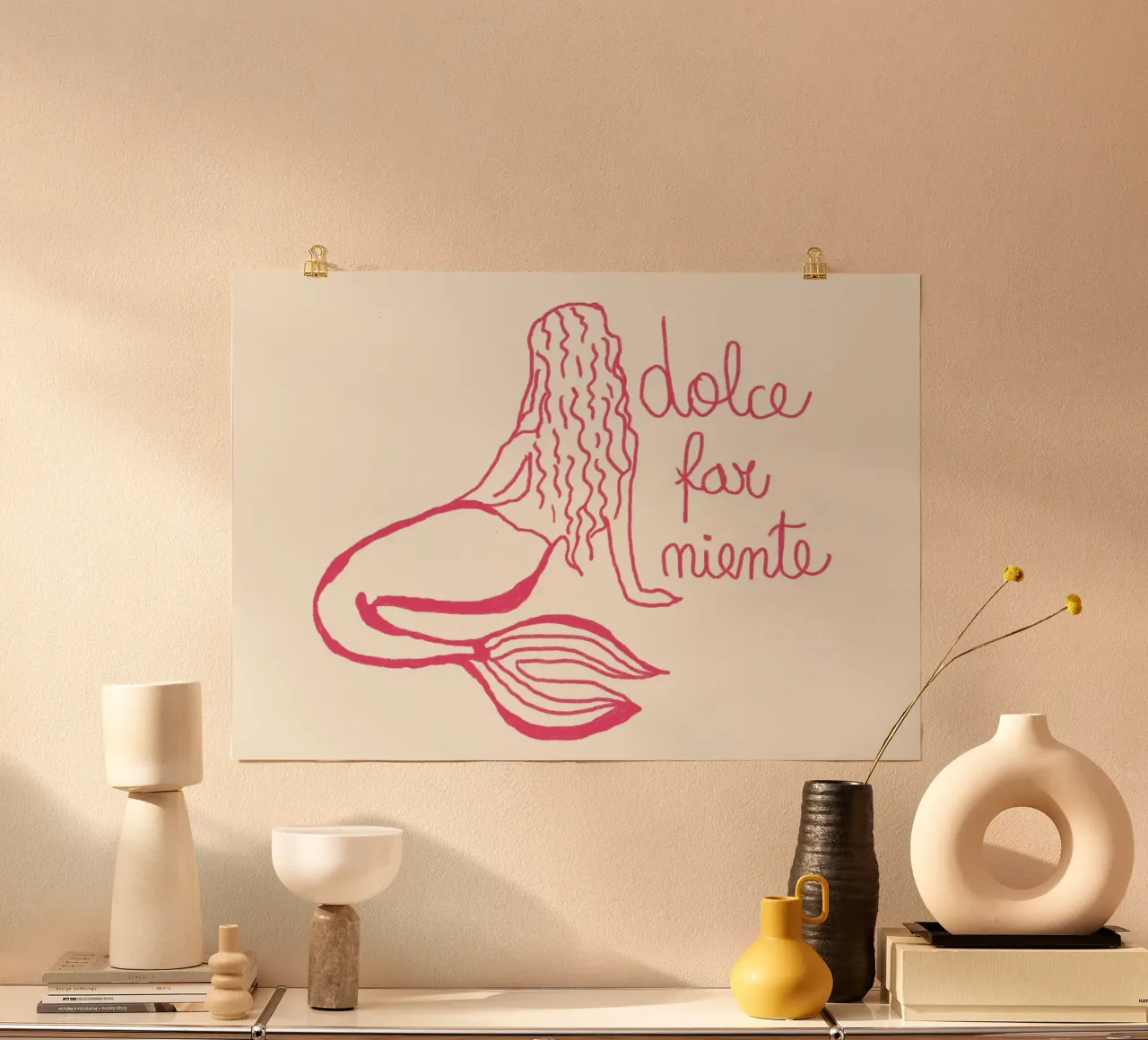Dolce Far Niente, Mermaid Art Print poster da vintagepod