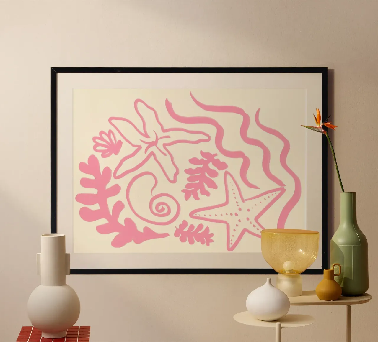 Abstract Zeeleven, Koraal Zeester Kunstdruk poster van vintagepod