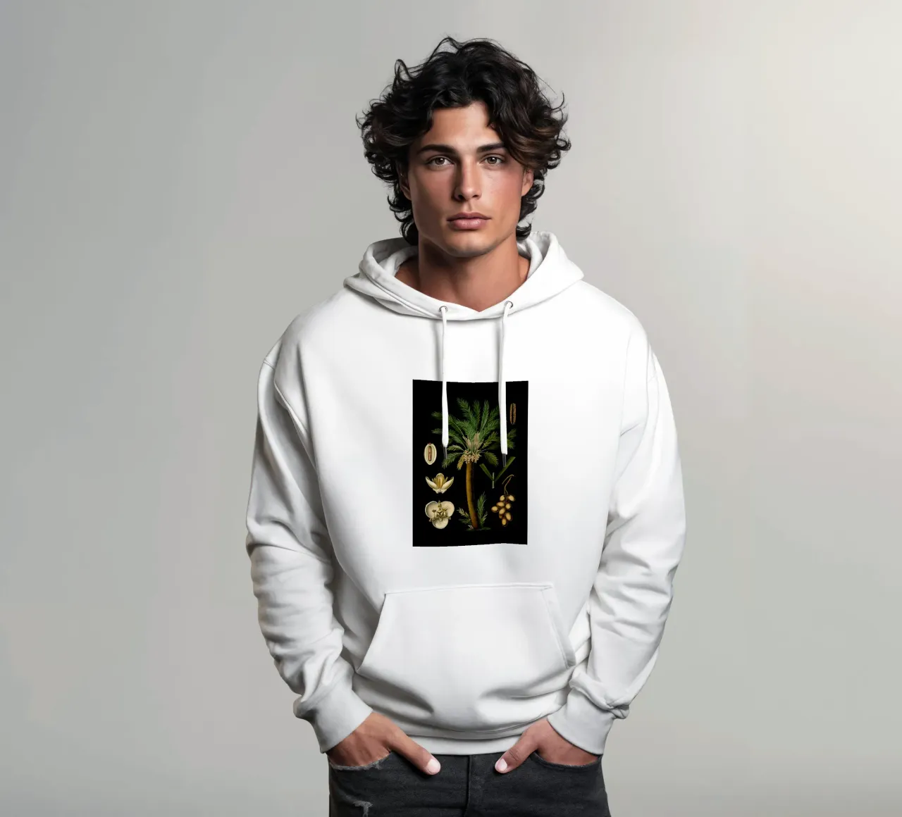 Vintage Bollmann 2 Dattelpalme felpa con cappuccio da Vintage Print Collection