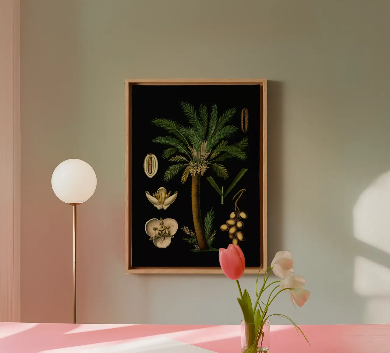 Vintage Bollmann 2 Dattelpalme tela con Cornice a cassetta da Vintage Print Collection