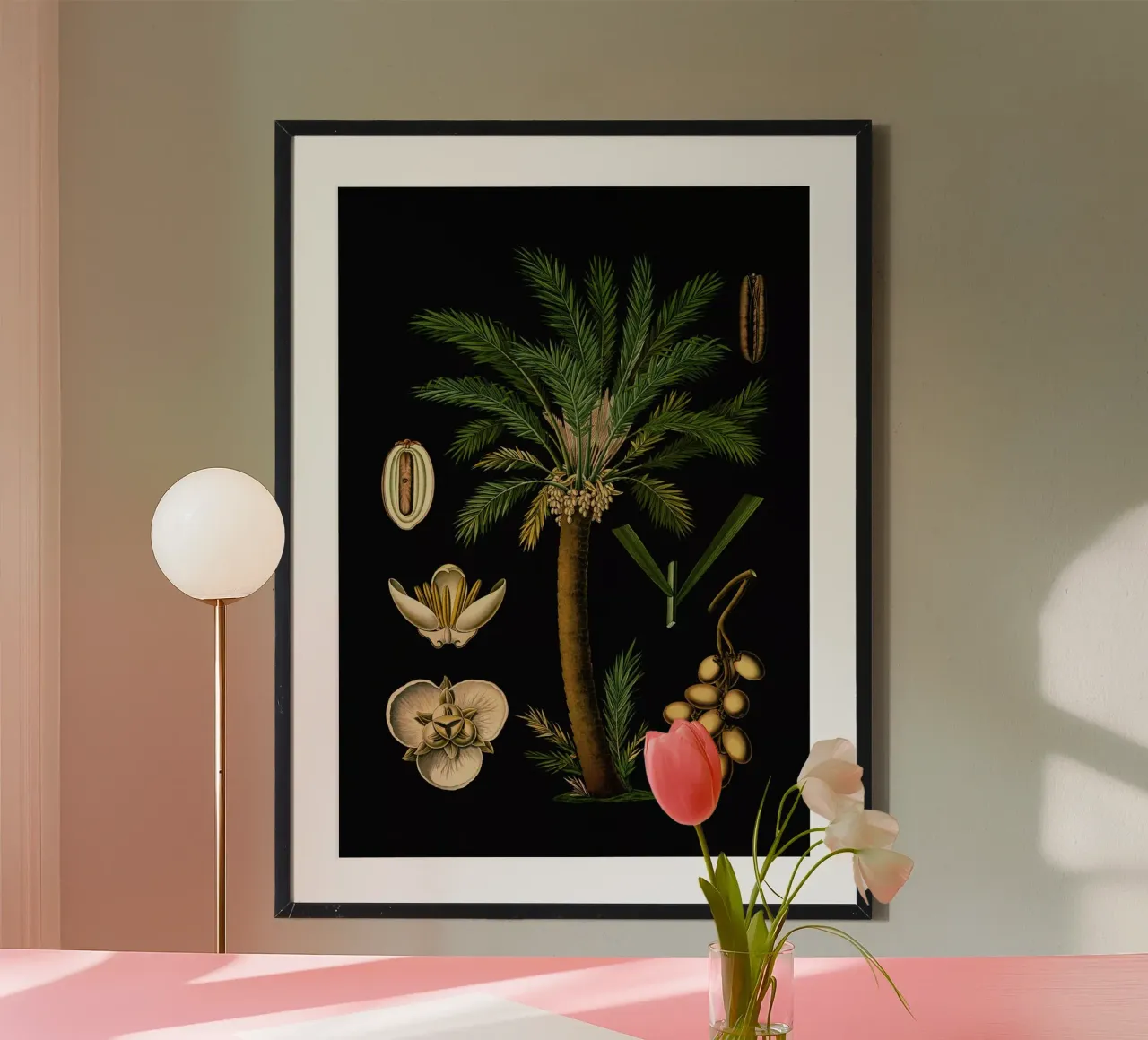 Vintage Bollmann 2 Dattelpalme poster con telaio in legno da Vintage Print Collection