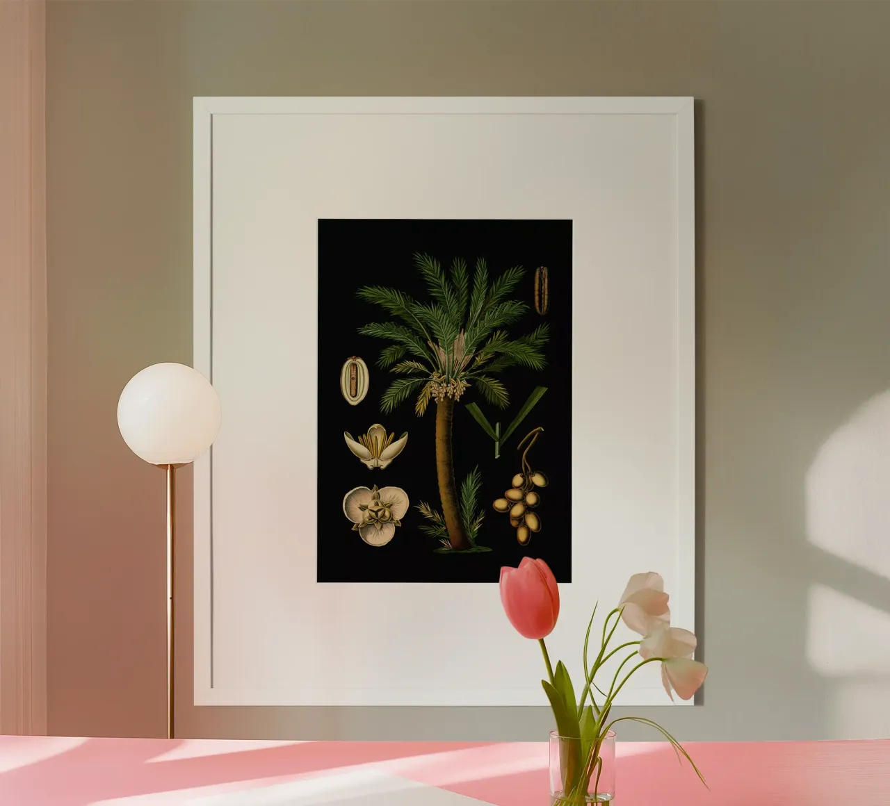 Vintage Bollmann 2 Dattelpalme poster con telaio in legno da Vintage Print Collection