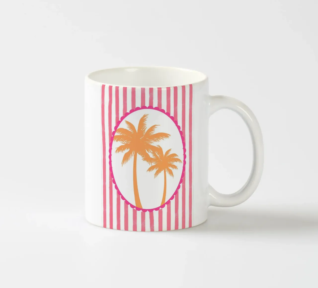 Retro Palmbomen, Abstracte Reisposter keramische mok van vintagepod