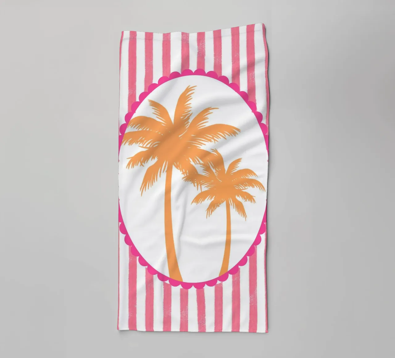 Retro Palmbomen, Abstracte Reisposter badhanddoek van vintagepod