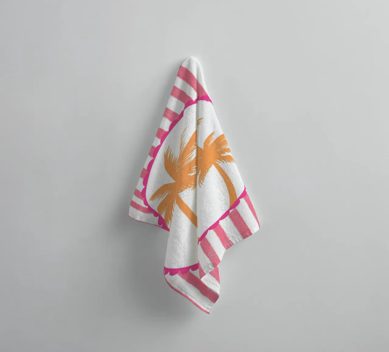 Retro Palmbomen, Abstracte Reisposter badhanddoek van vintagepod