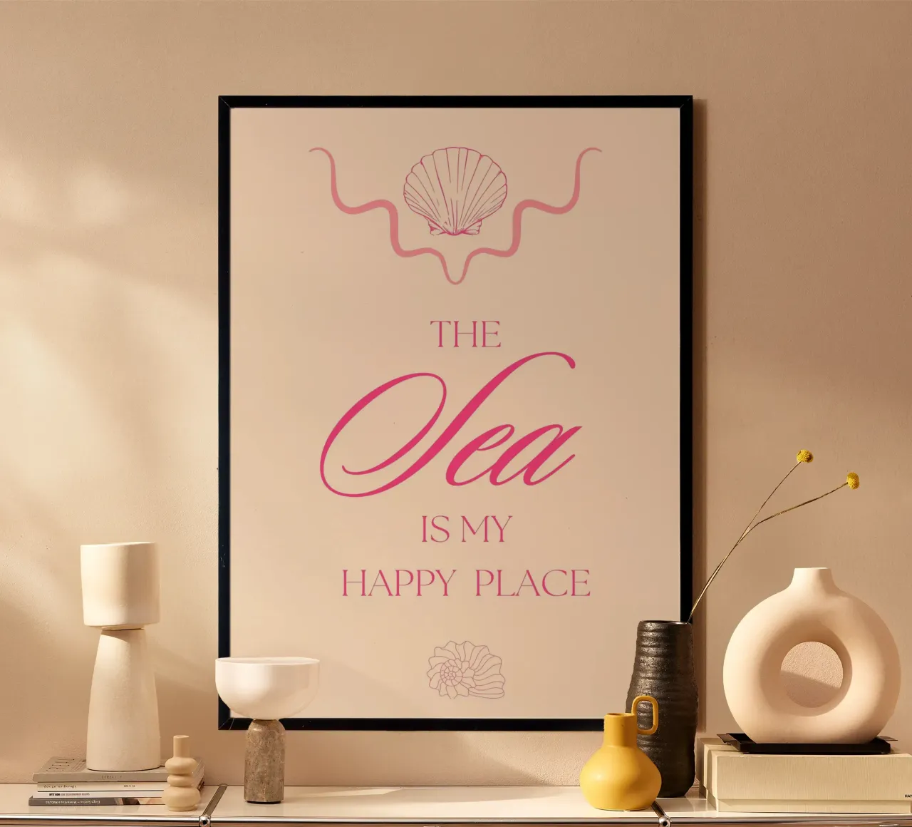 Das Meer ist mein glücklicher Ort, Ozean Zitat Kunst Poster von vintagepod