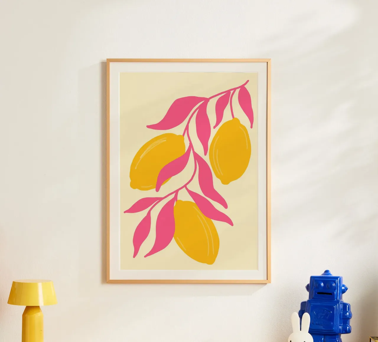 Minimalistischer Zitronenzweig, Zitrusfrüchte Kunstdruck Poster von vintagepod