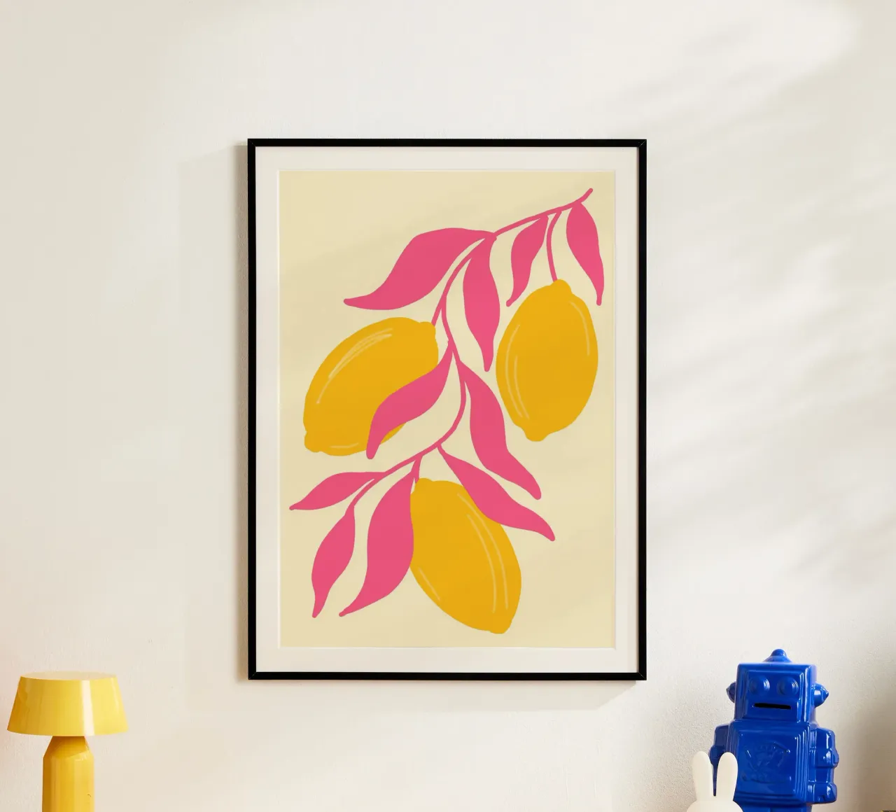 Minimalistischer Zitronenzweig, Zitrusfrüchte Kunstdruck Poster von vintagepod