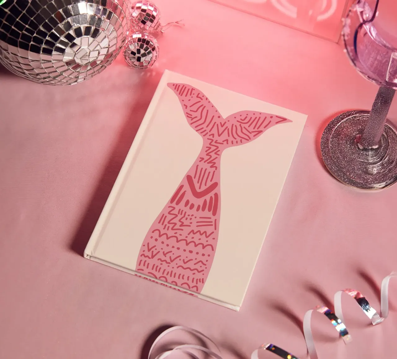 Queue de sirène abstraite, Boho Ocean Art Print carnet de notes de vintagepod