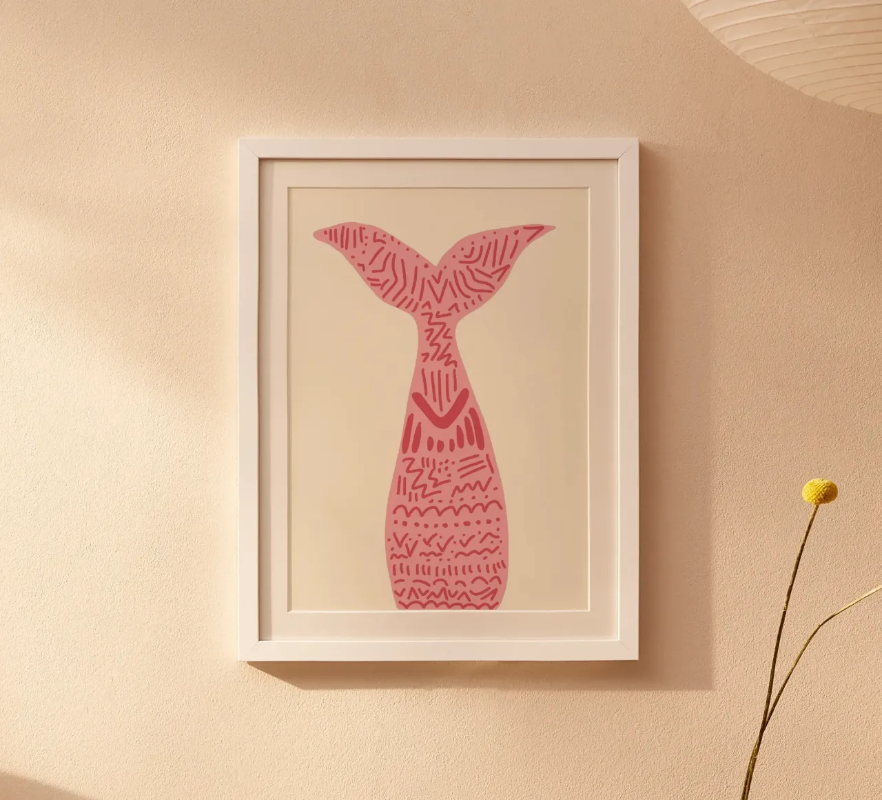 Queue de sirène abstraite, Boho Ocean Art Print poster avec cadre en plastique de vintagepod