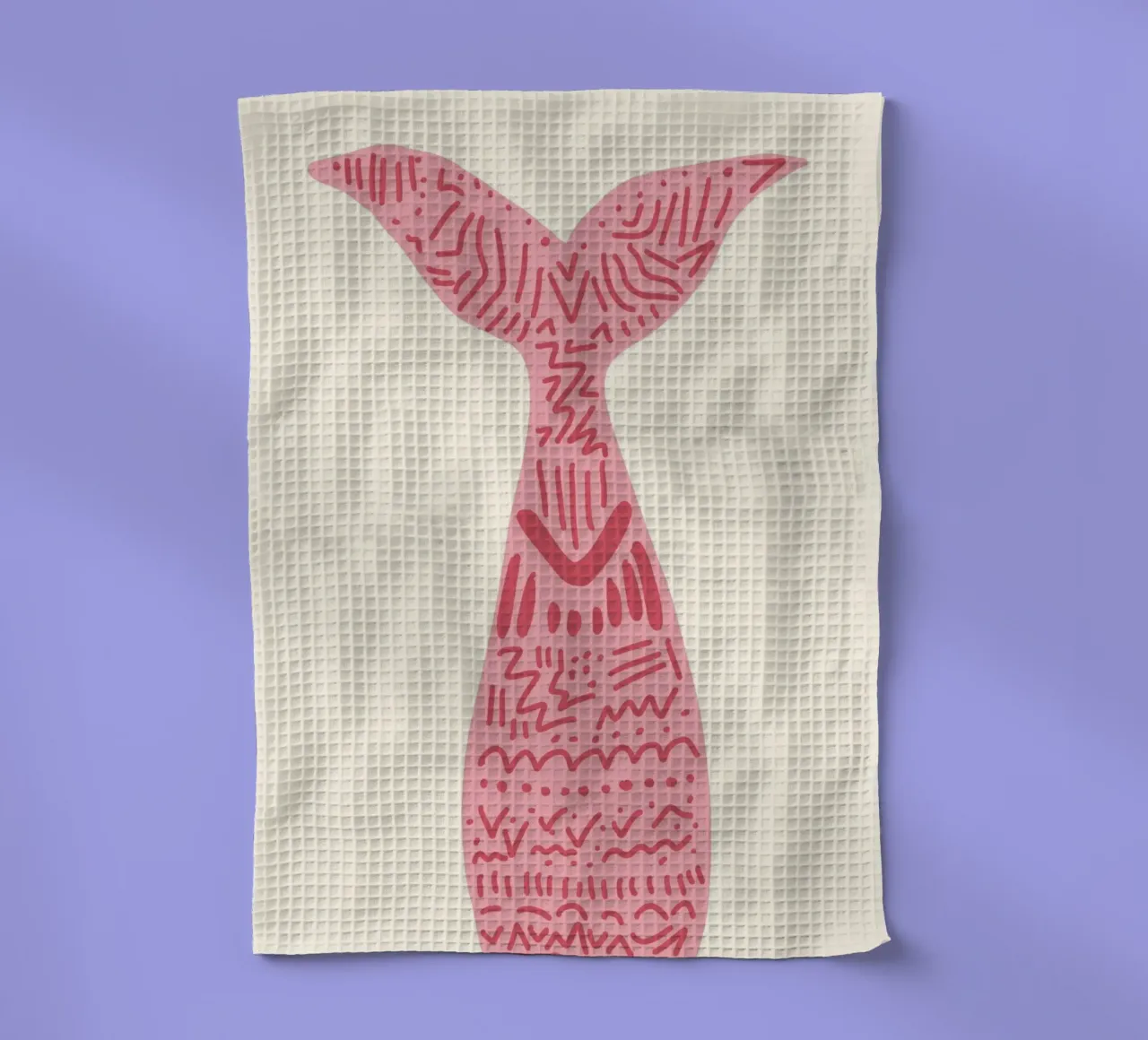 Queue de sirène abstraite, Boho Ocean Art Print torchon de vintagepod