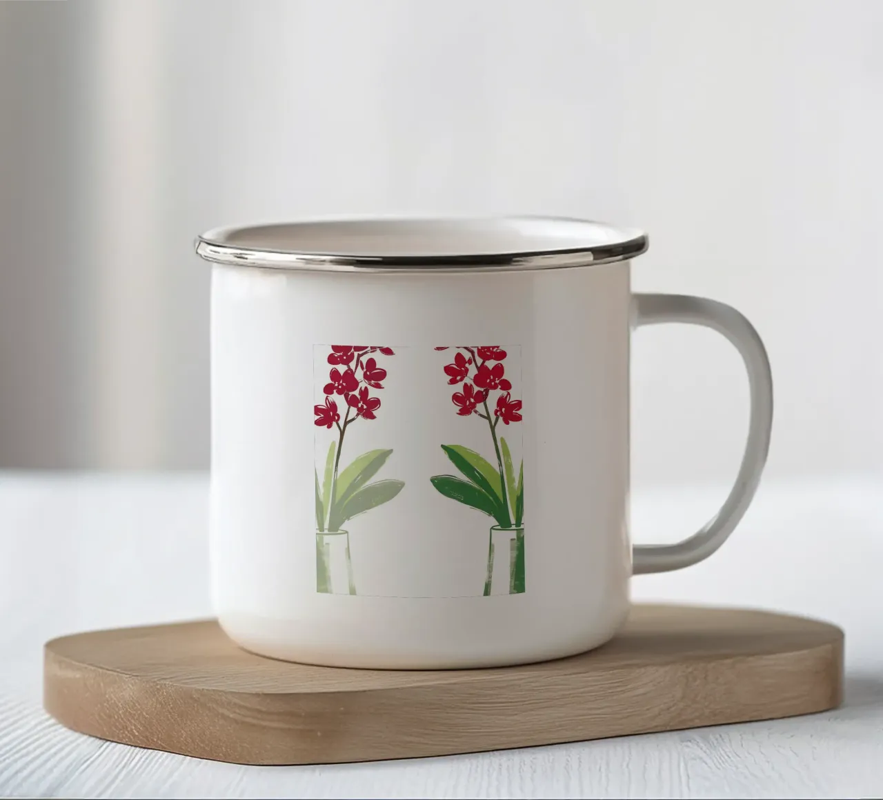 Fiore di orchidea tazza in smalto da PREKETEWE