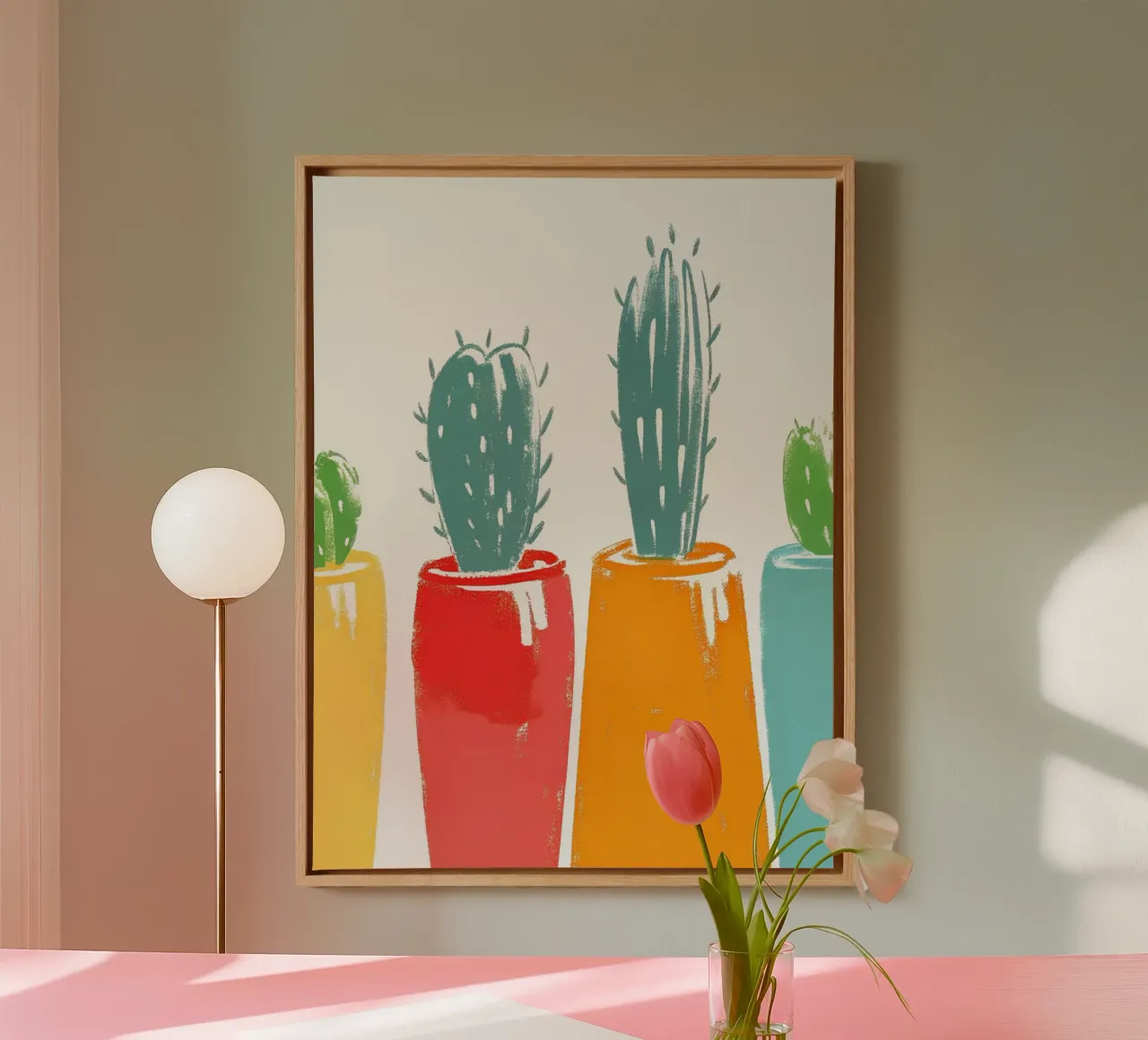 Quattro vasi di cactus tela con Cornice a cassetta da PREKETEWE