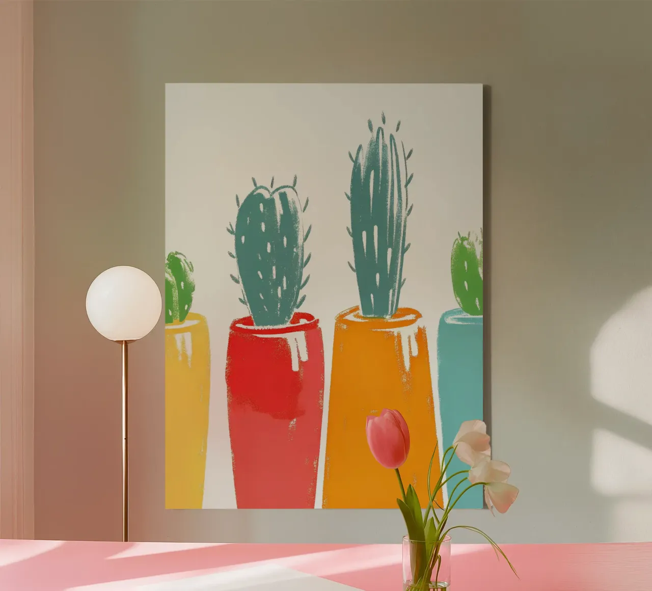 Quattro vasi di cactus tela con Cornice a cassetta da PREKETEWE