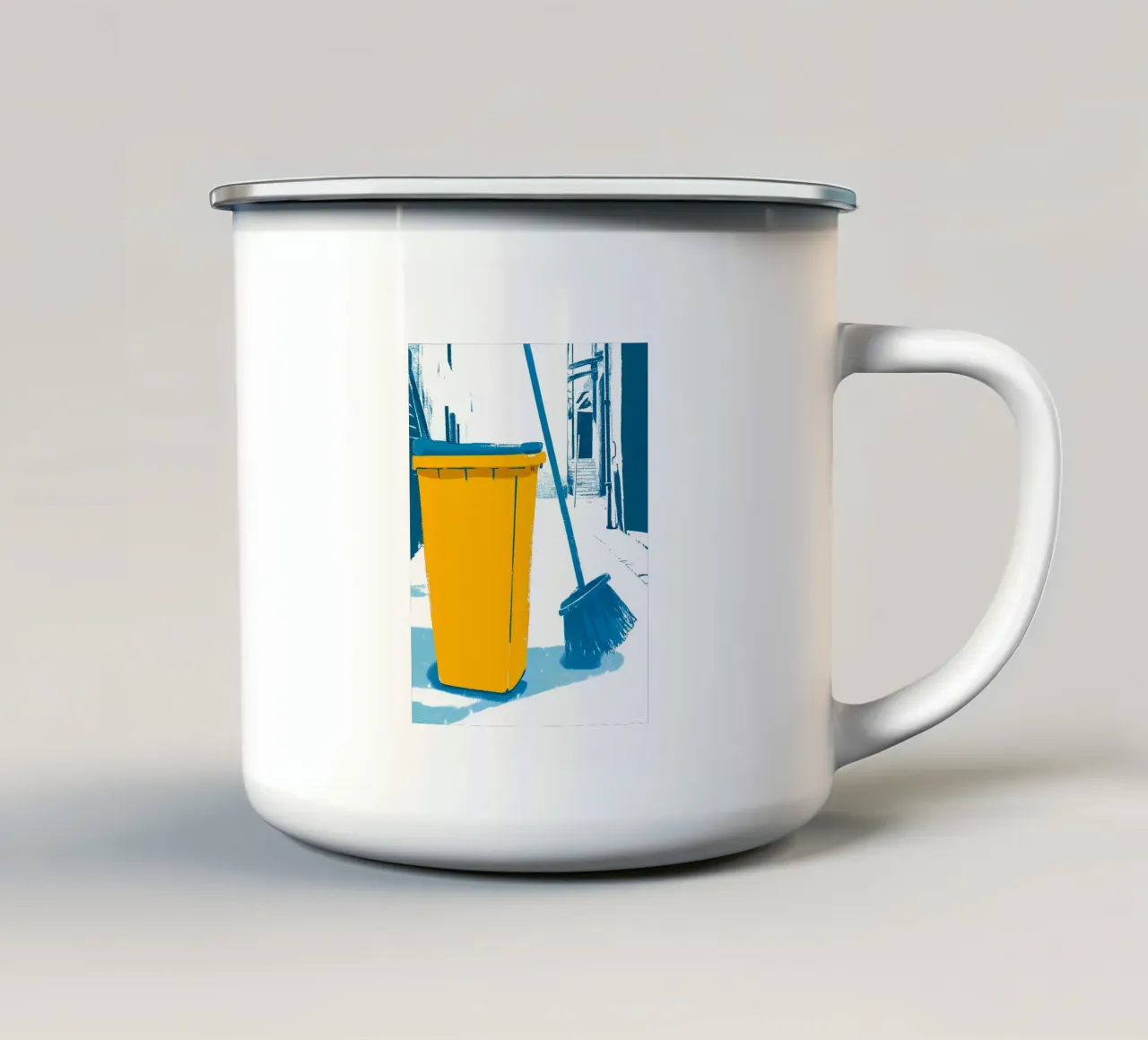 Cestino e scopa tazza in smalto da PREKETEWE