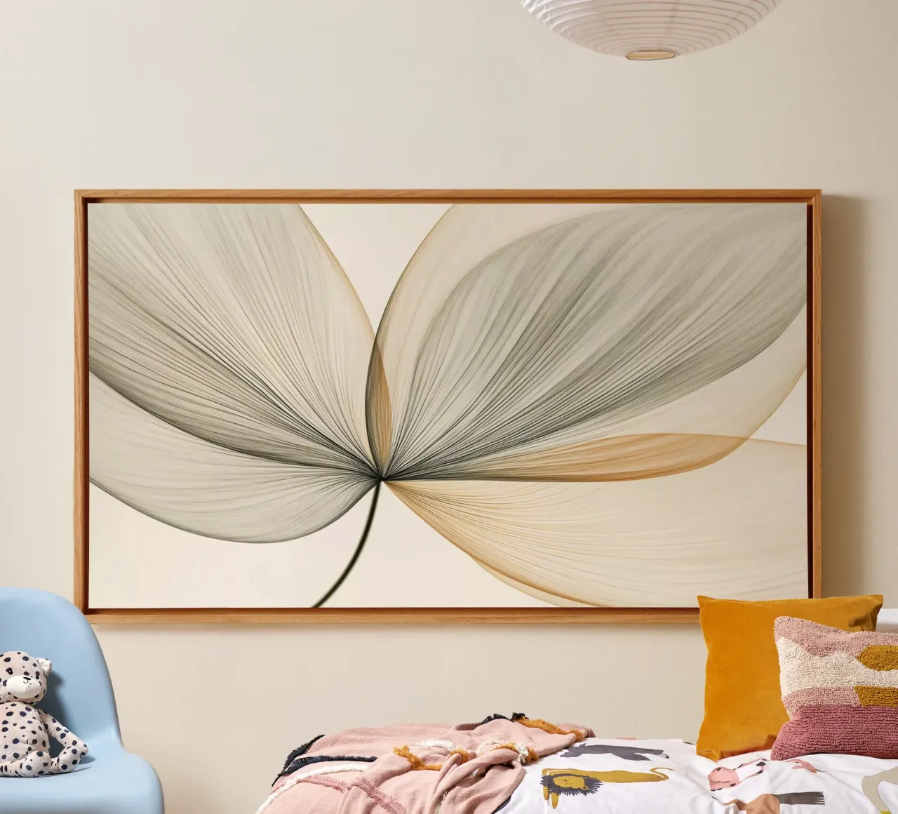 Bloemen abstract canvas met Baklijst van Imagine