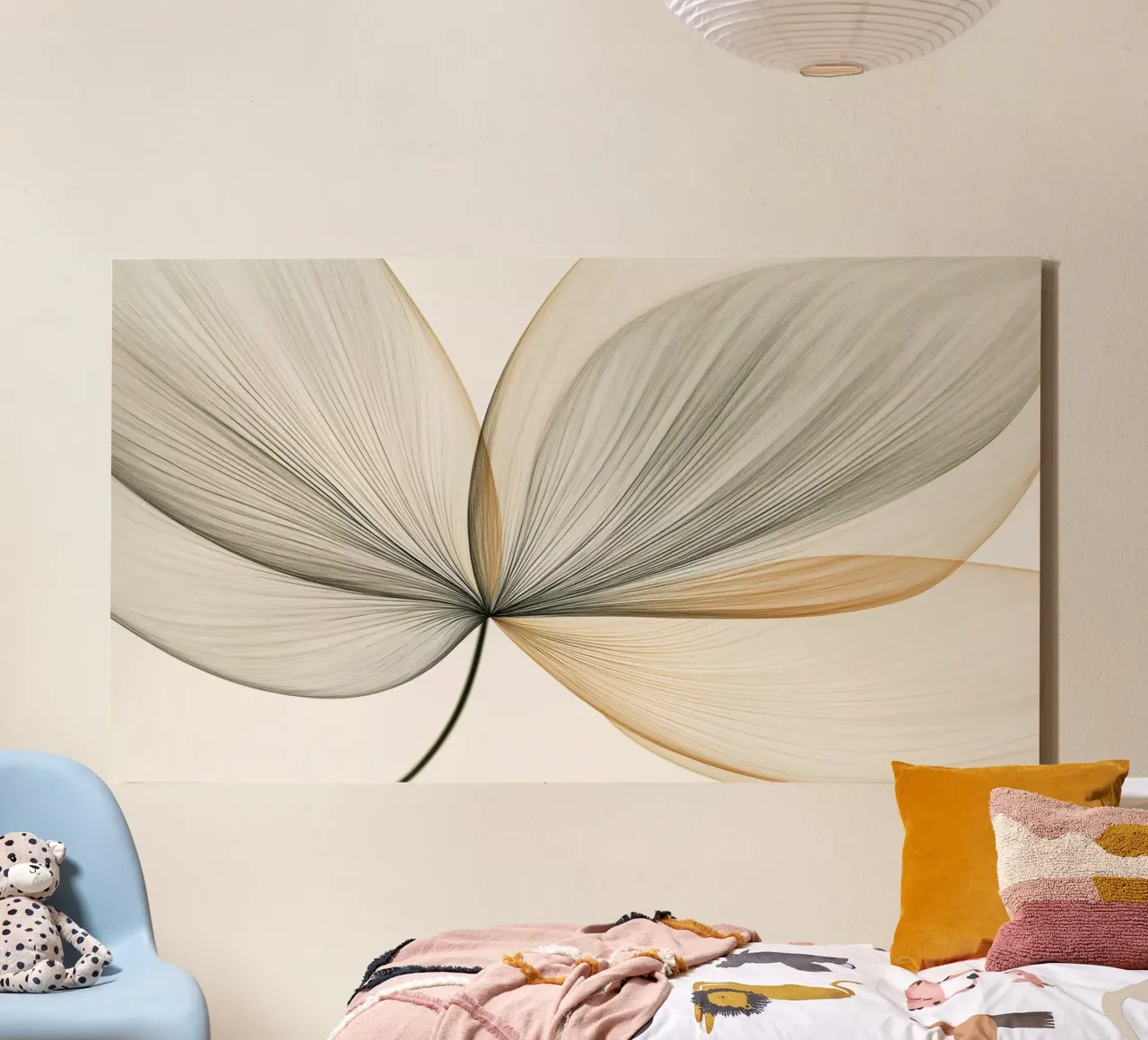 Bloemen abstract canvas met Baklijst van Imagine
