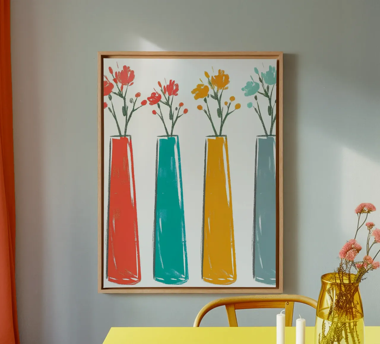 Quattro vasi di fiori tela con Cornice a cassetta da PREKETEWE