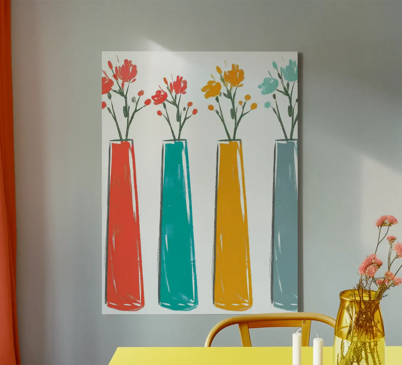 Quattro vasi di fiori tela con Cornice a cassetta da PREKETEWE