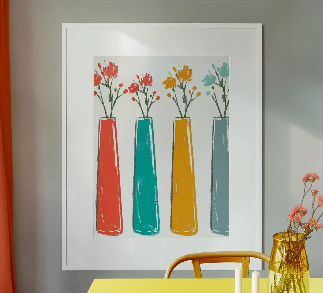 Quattro vasi di fiori poster da PREKETEWE