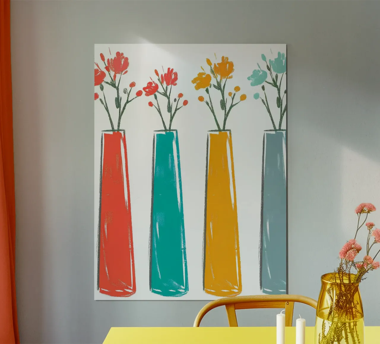 Quattro vasi di fiori poster da PREKETEWE