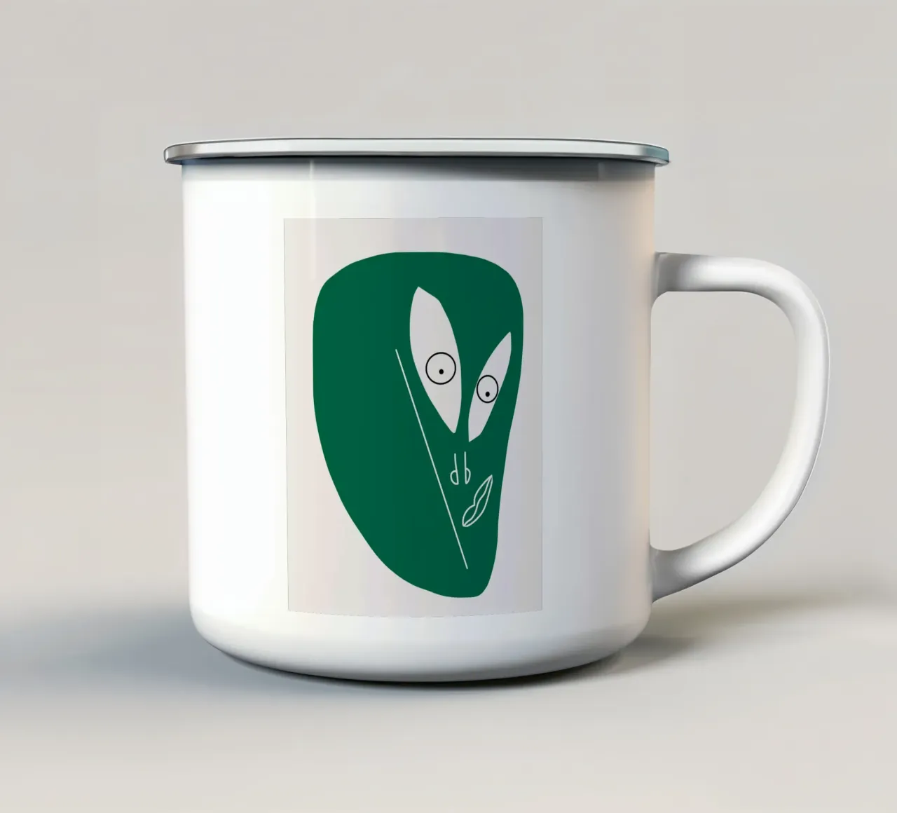 Caricatura verde tazza in smalto da Little Dean