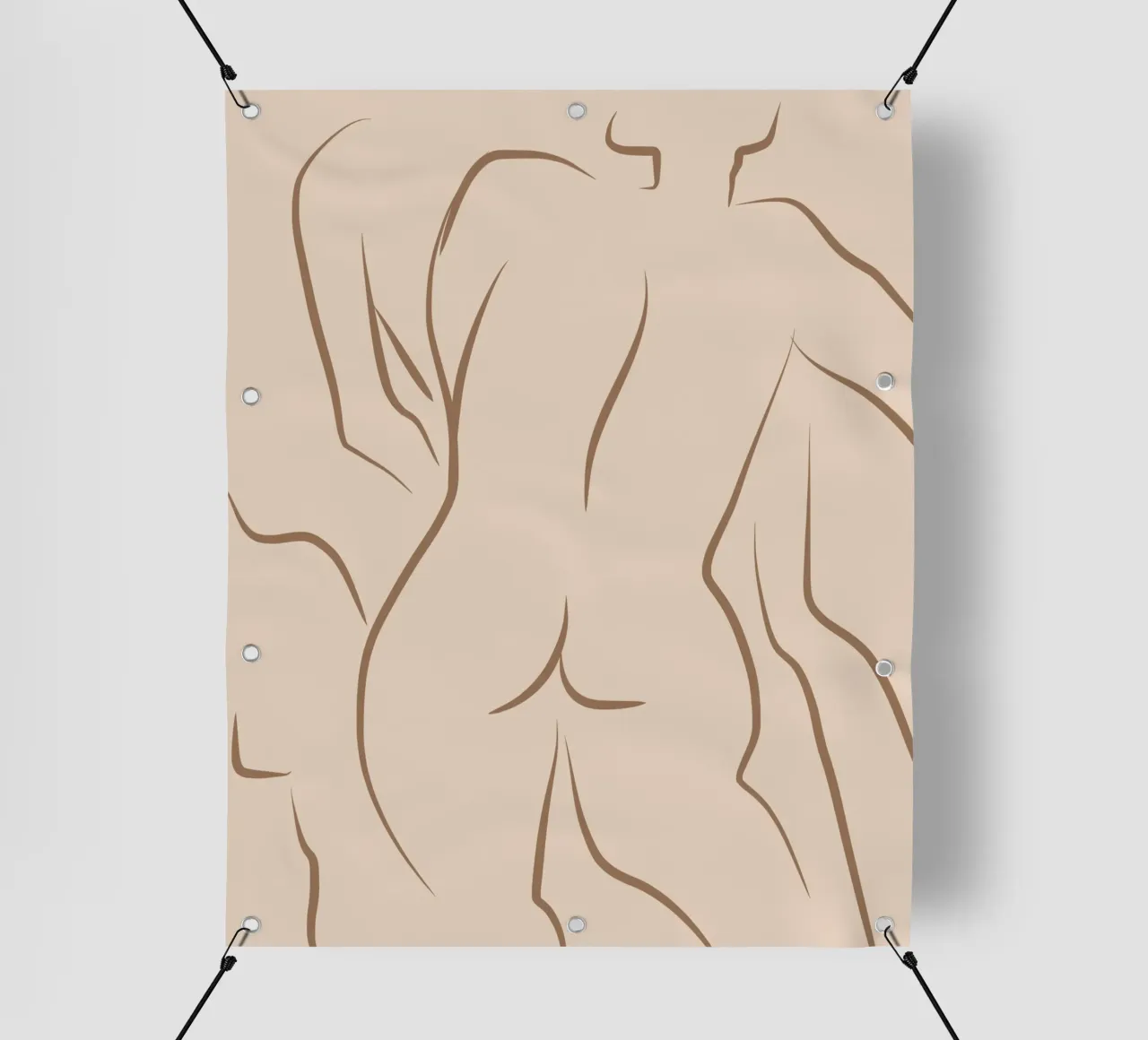 Line art nudo 05 telo in pvc da Little Dean