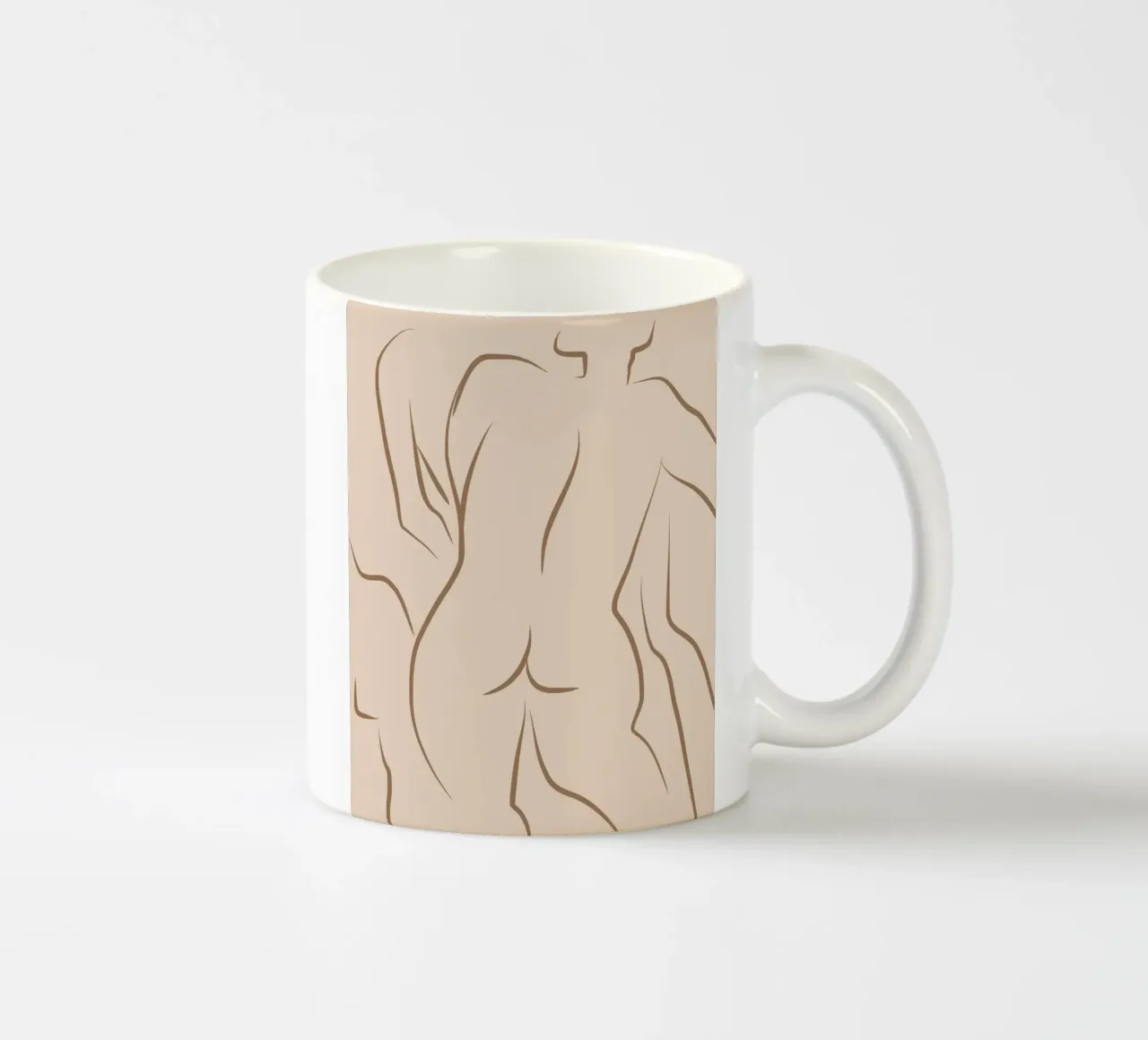 Line art nudo 05 tazza in ceramica da Little Dean