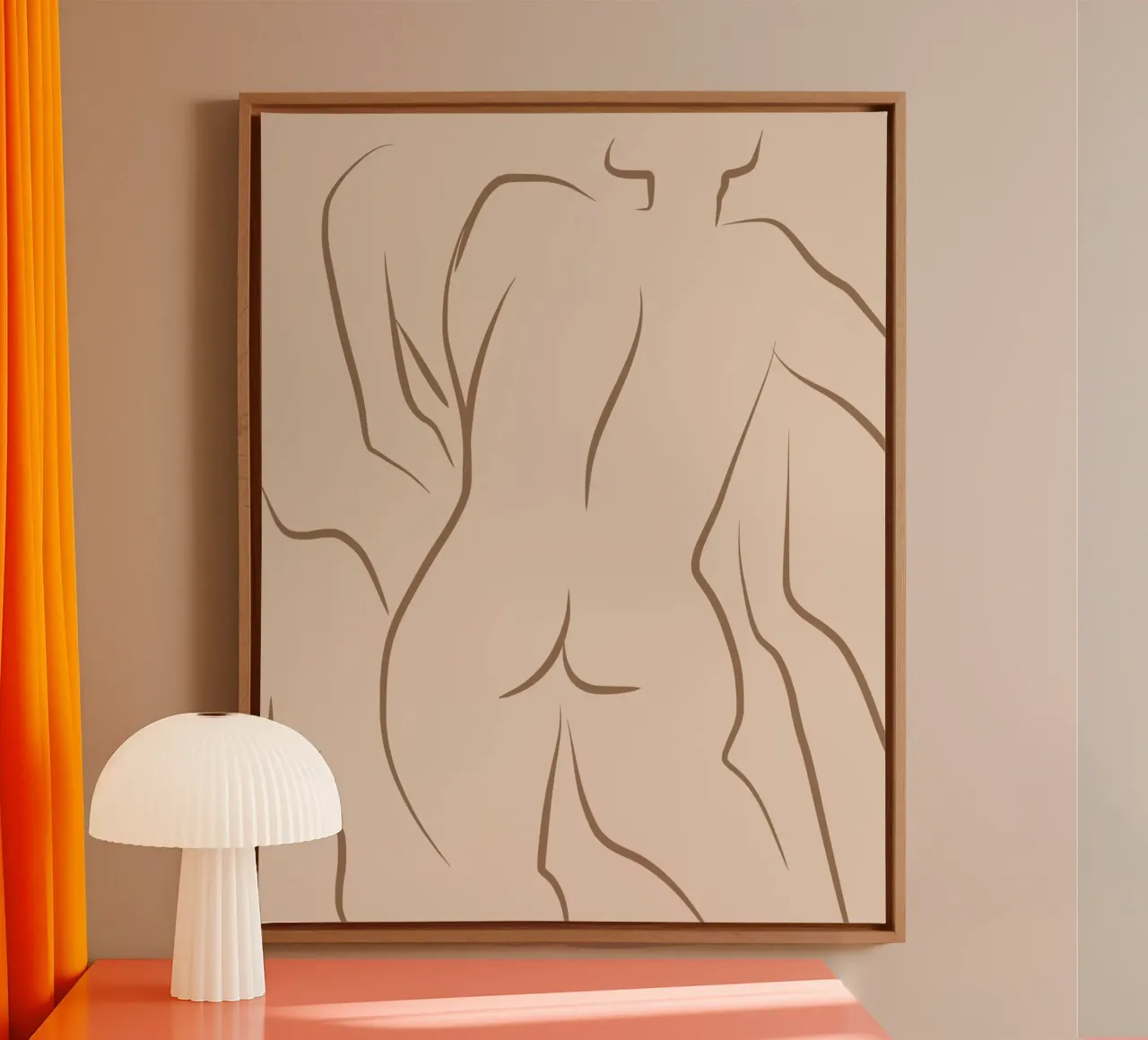 Line art nudo 05 tela con Cornice a cassetta da Little Dean